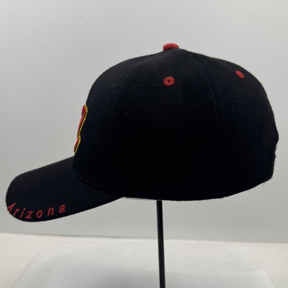 Arizona Themed Black Hat Red Embroidered Adjustable Strap Baseball Cap NEW - Picture 4 of 9